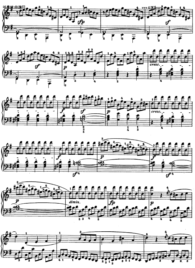 第十六钢琴奏鸣曲-（Op.31 No.1）-贝多芬钢琴曲谱（图19）