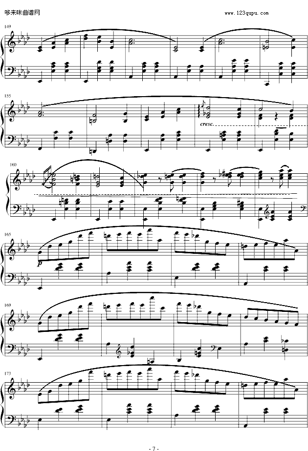 降A大调圆舞曲-肖邦钢琴曲谱（图7）