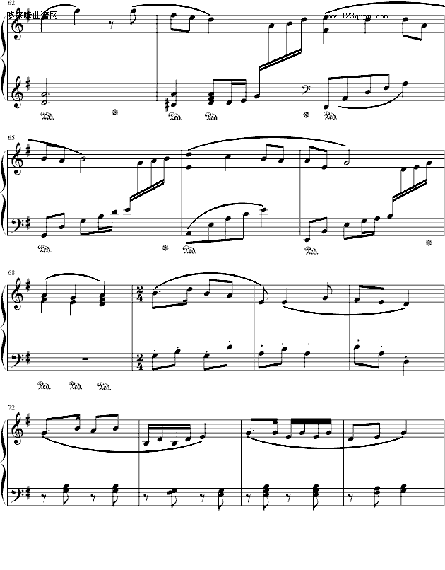北风吹-（高等师范院校试用教材－2册）-中国名曲钢琴曲谱（图6）