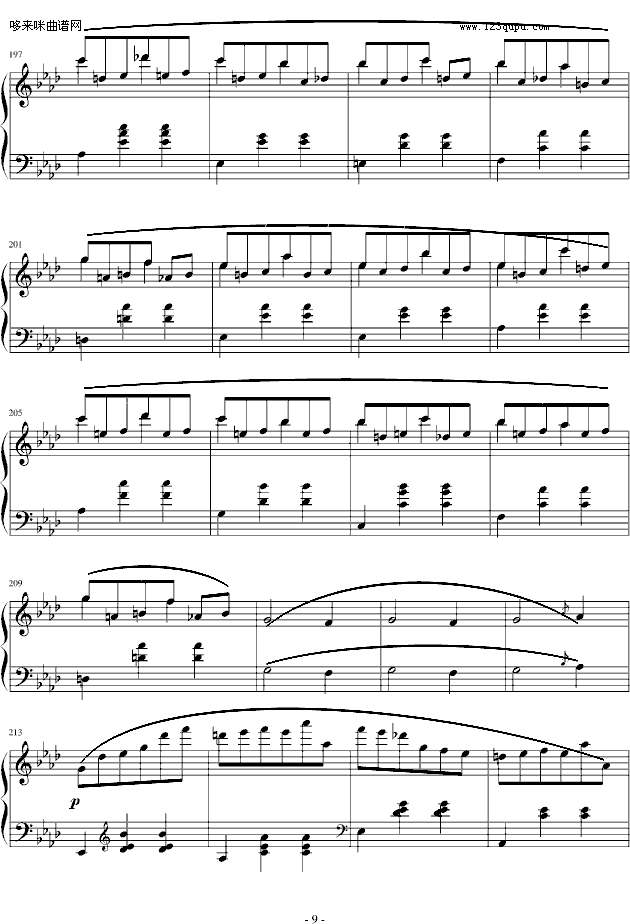 降A大调圆舞曲-肖邦钢琴曲谱（图9）