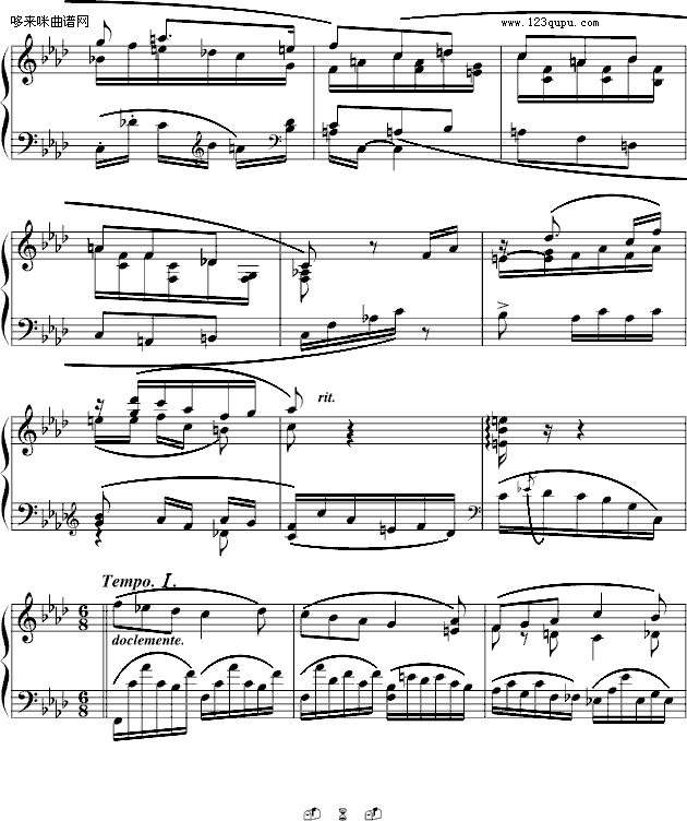 夜曲-法雅钢琴小品-法雅钢琴曲谱（图6）