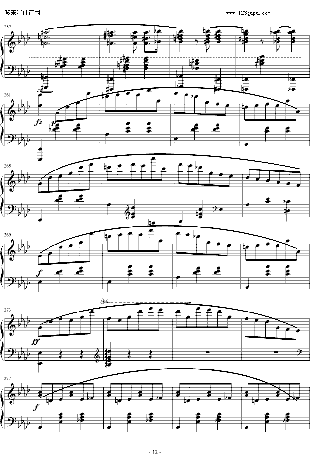 降A大调圆舞曲-肖邦钢琴曲谱（图12）