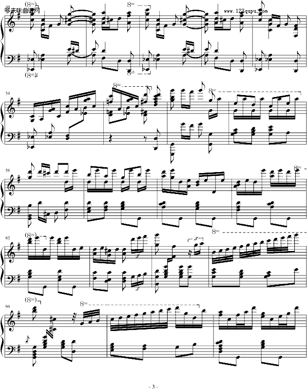 胡桃夹子中俄罗斯舞曲-柴科夫斯基钢琴曲谱（图3）