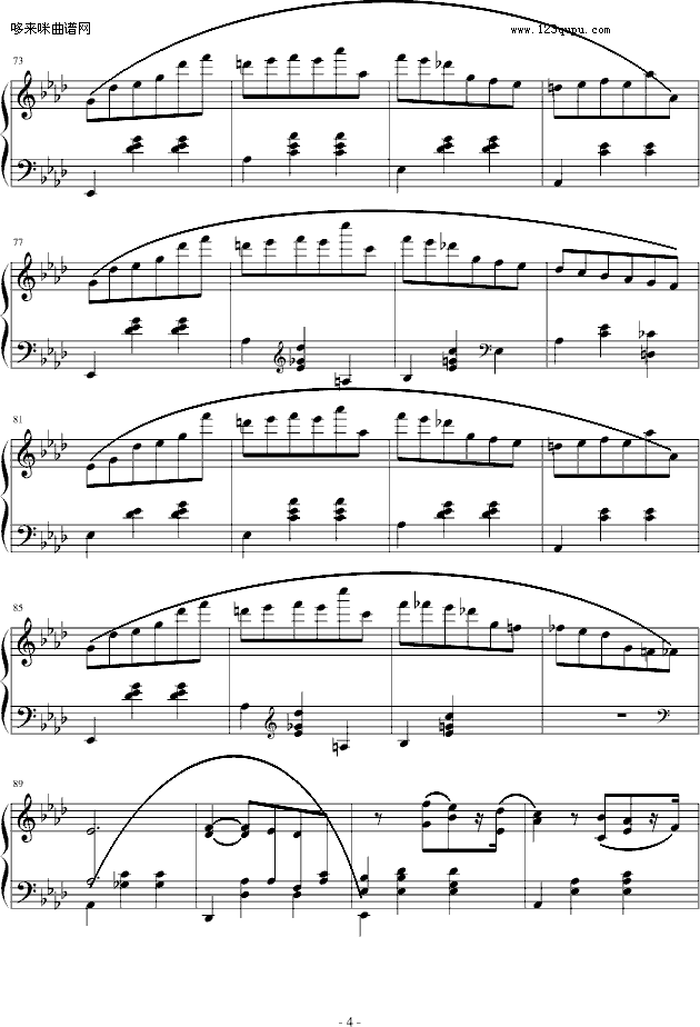 降A大调圆舞曲-肖邦钢琴曲谱（图4）