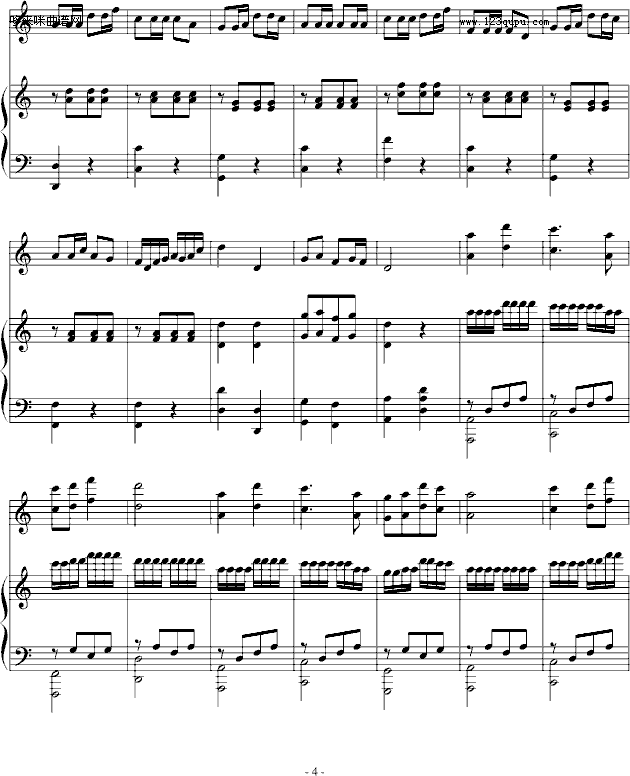 赛马曲-幸福版-中国名曲钢琴曲谱（图4）