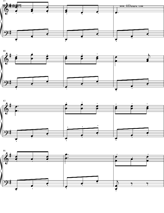 北风吹-（高等师范院校试用教材－2册）-中国名曲钢琴曲谱（图4）