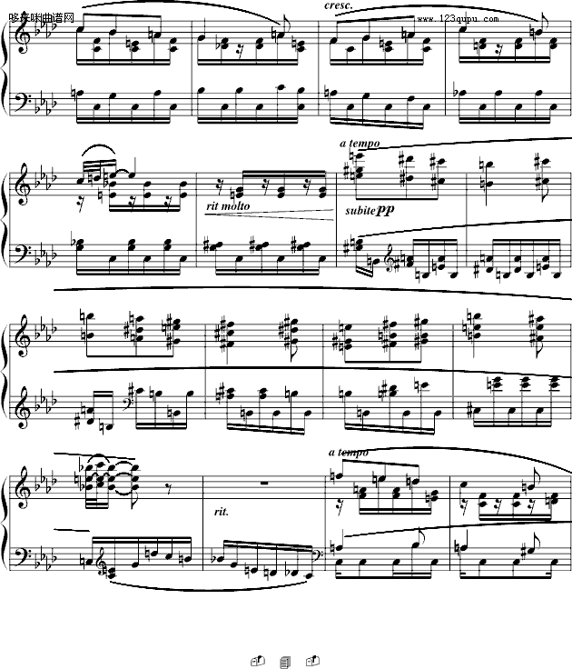 夜曲-法雅钢琴小品-法雅钢琴曲谱（图4）