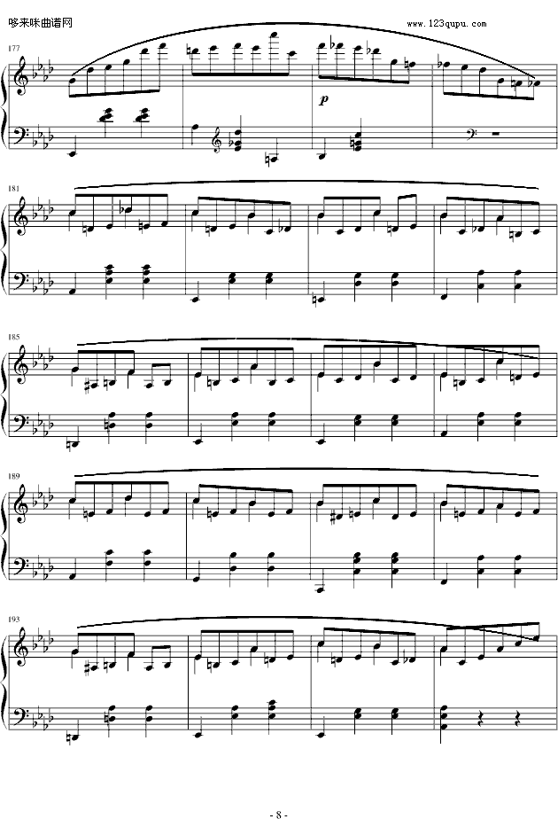 降A大调圆舞曲-肖邦钢琴曲谱（图8）