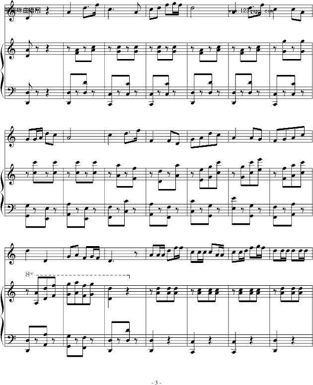 赛马曲-幸福版-中国名曲钢琴曲谱（图3）