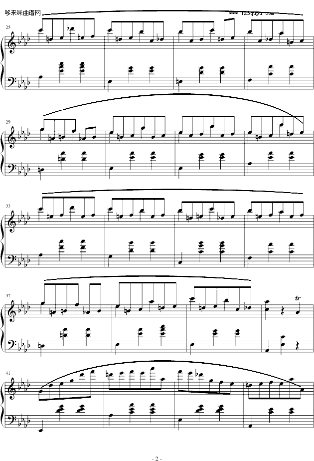 降A大调圆舞曲-肖邦钢琴曲谱（图2）