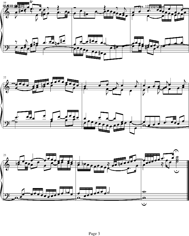 Fuga 1-巴赫钢琴曲谱（图3）