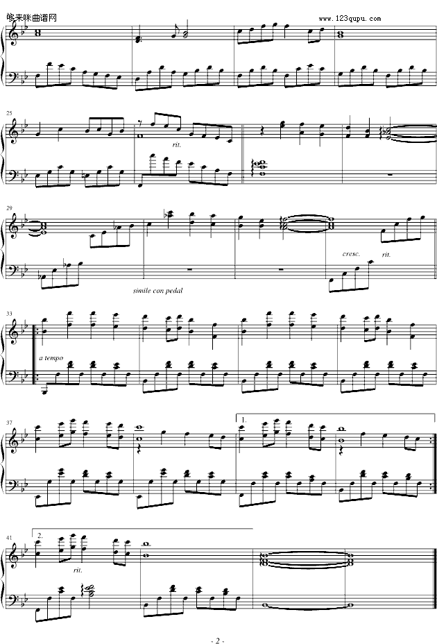 红河谷-blueman版-世界名曲钢琴曲谱（图2）
