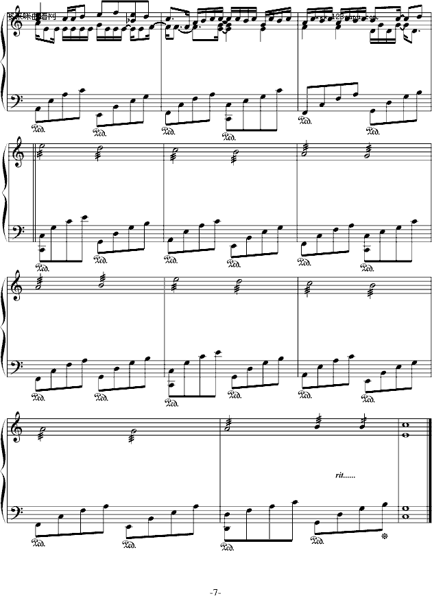 卡农-（C Major）接近原版-帕赫贝尔-Pachelbel钢琴曲谱（图7）