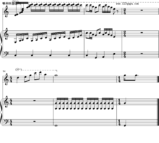扬鞭催马运粮忙-中国名曲钢琴曲谱（图9）