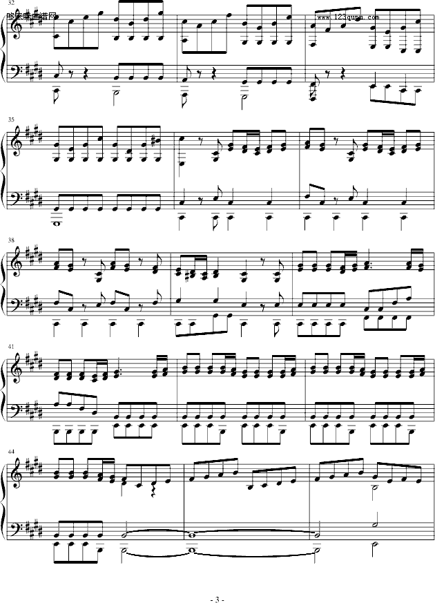 春季交响曲Piano-莫扎特钢琴曲谱（图3）