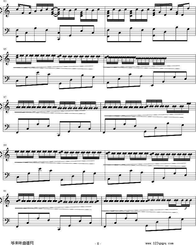 卡农-（简单和弦版）-帕赫贝尔-Pachelbel钢琴曲谱（图8）