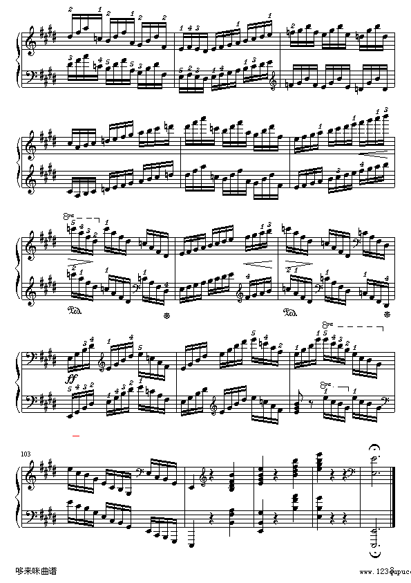 E大调练习曲-莫什科夫斯基钢琴曲谱（图8）