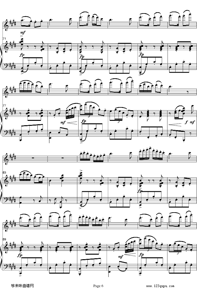 梁山伯与祝英台-小提琴/钢琴-陈钢钢琴曲谱（图6）