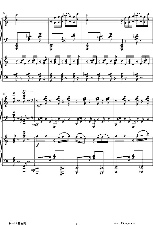 爵士双钢琴奏鸣曲第三乐章-米约钢琴曲谱（图4）