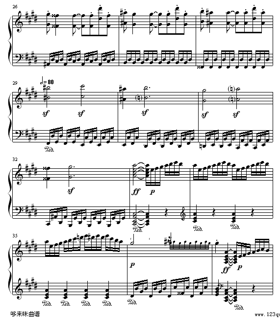 月光(第三乐章)-贝多芬钢琴曲谱（图3）