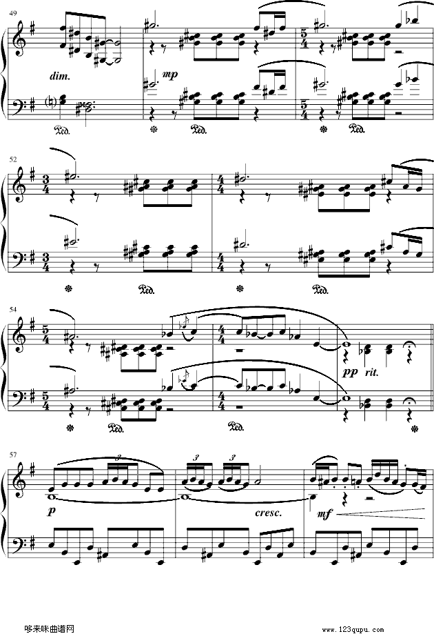 丁善德《第一新疆舞曲》-中国名曲钢琴曲谱（图5）