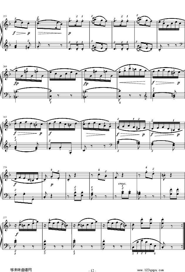 莫扎特F大调钢琴奏鸣曲 K280-莫扎特钢琴曲谱（图12）
