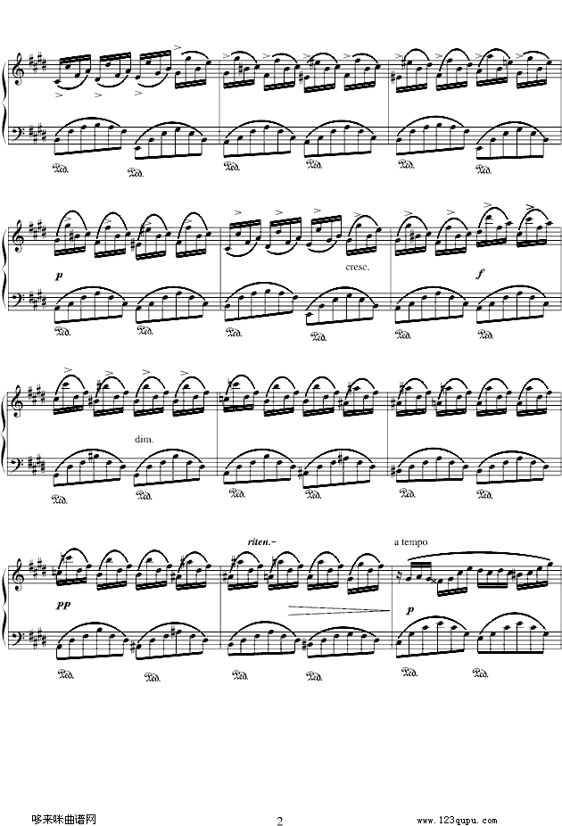 幻想即兴曲Op.66-肖邦钢琴曲谱（图2）