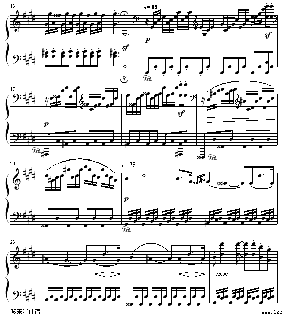 月光(第三乐章)-贝多芬钢琴曲谱（图2）