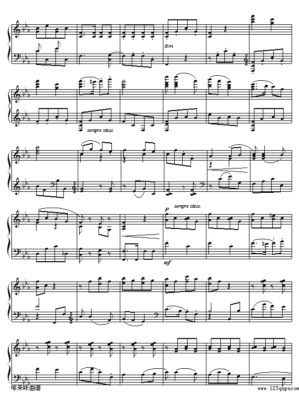 山丹丹开花红艳艳-京寒-中国名曲钢琴曲谱（图3）
