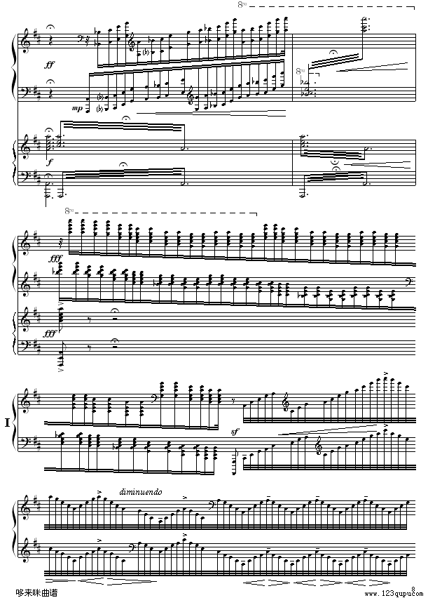 黄河船夫曲-冼星海钢琴曲谱（图8）