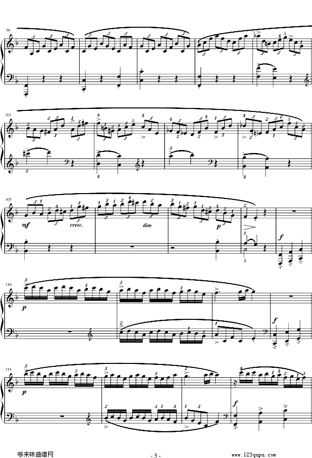 莫扎特F大调钢琴奏鸣曲 K280-莫扎特钢琴曲谱（图5）