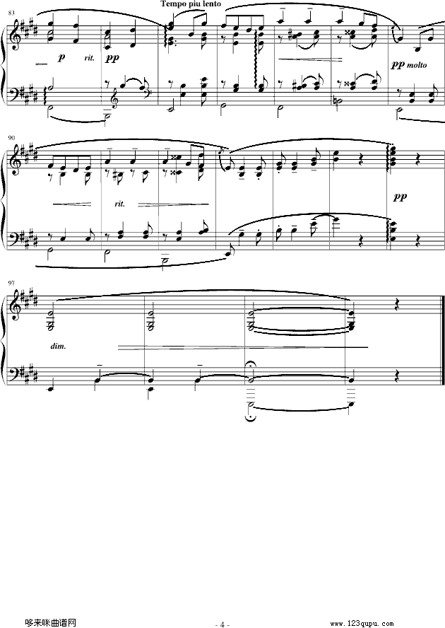 爱之颂-埃尔加钢琴曲谱（图4）