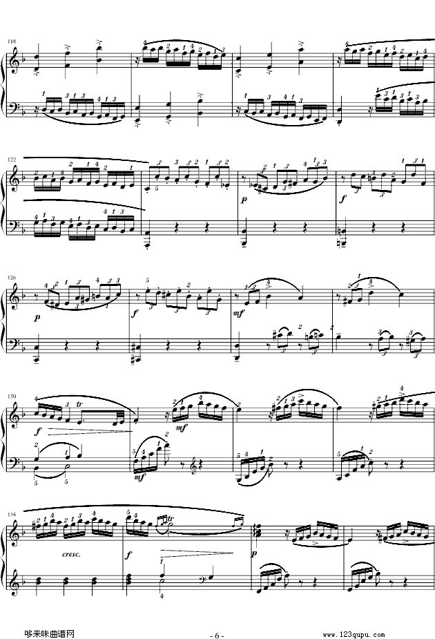 莫扎特F大调钢琴奏鸣曲 K280-莫扎特钢琴曲谱（图6）
