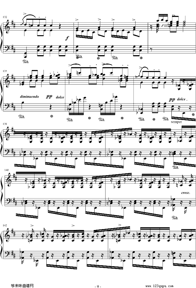 婚礼进行曲-格里格钢琴曲谱（图9）