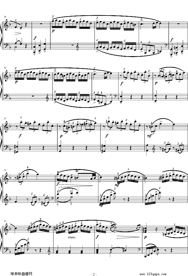 莫扎特F大调钢琴奏鸣曲 K280-莫扎特钢琴曲谱（图2）