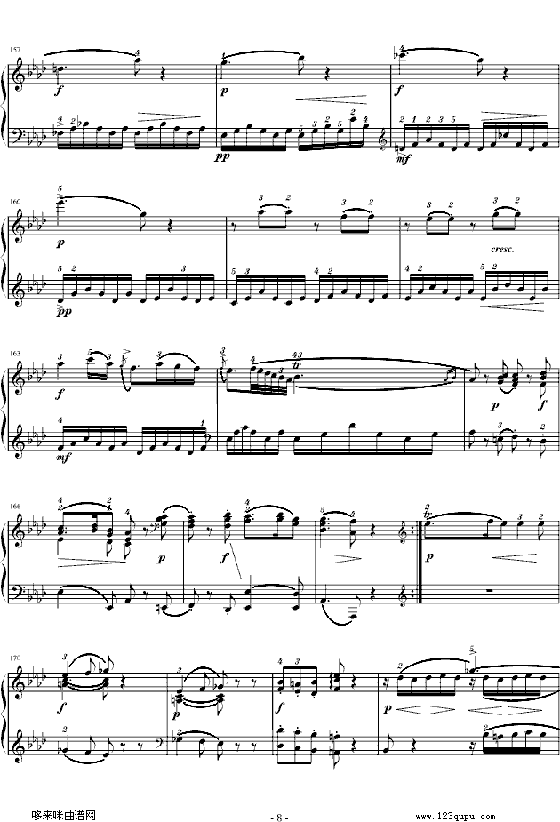 莫扎特F大调钢琴奏鸣曲 K280-莫扎特钢琴曲谱（图8）