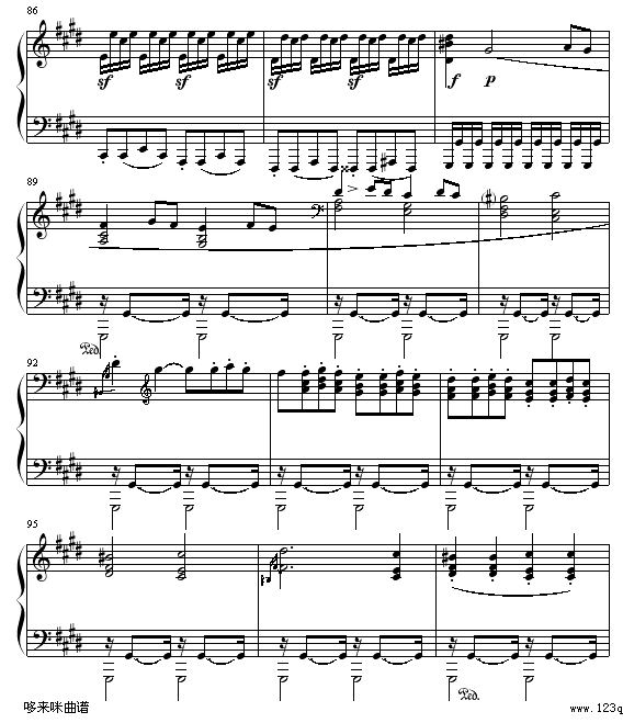 月光(第三乐章)-贝多芬钢琴曲谱（图8）