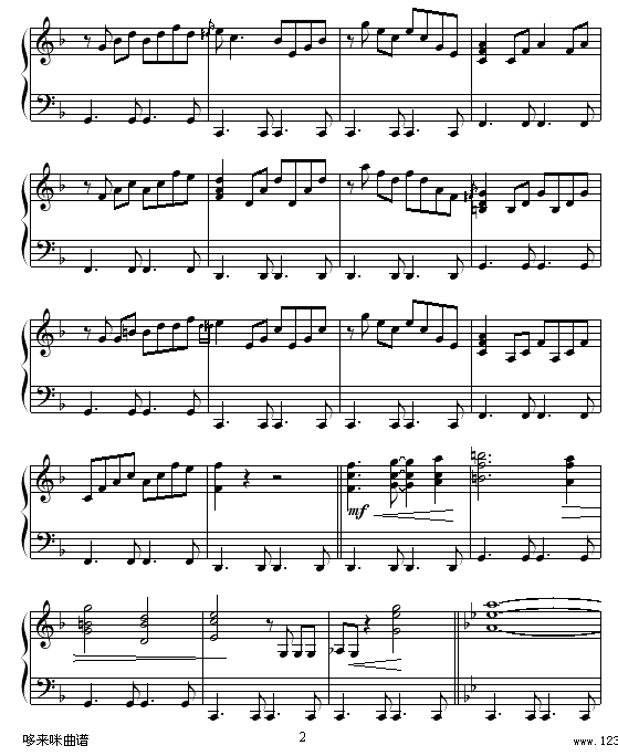 感伤的混合曲-克莱德曼钢琴曲谱（图2）