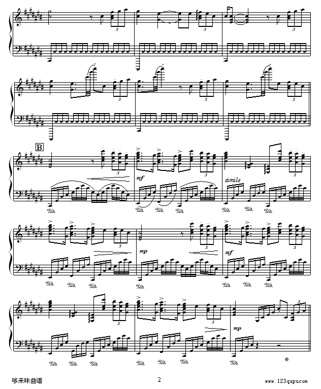 火战车-克莱德曼钢琴曲谱（图2）