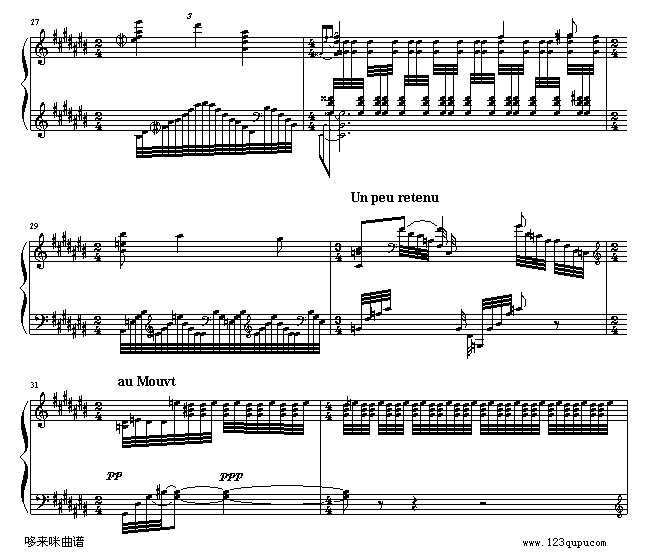 水妖(Gaspard de la Nuit- 1. Ondine.Lent)-拉威尔-Ravel钢琴曲谱（图4）
