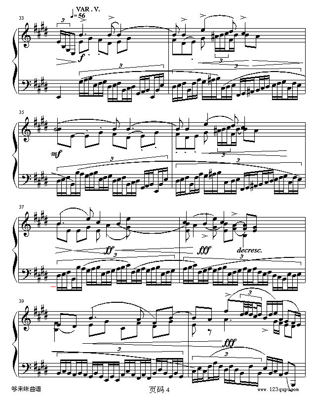 快乐的铁匠-亨德尔钢琴曲谱（图4）