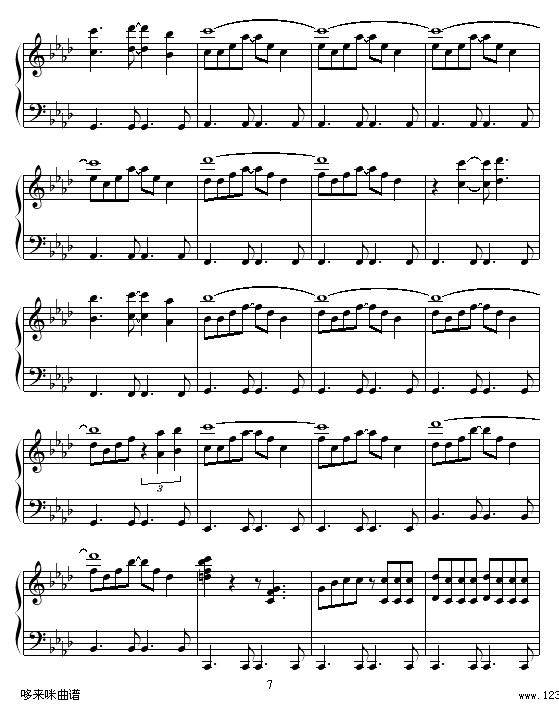 感伤的混合曲-克莱德曼钢琴曲谱（图7）