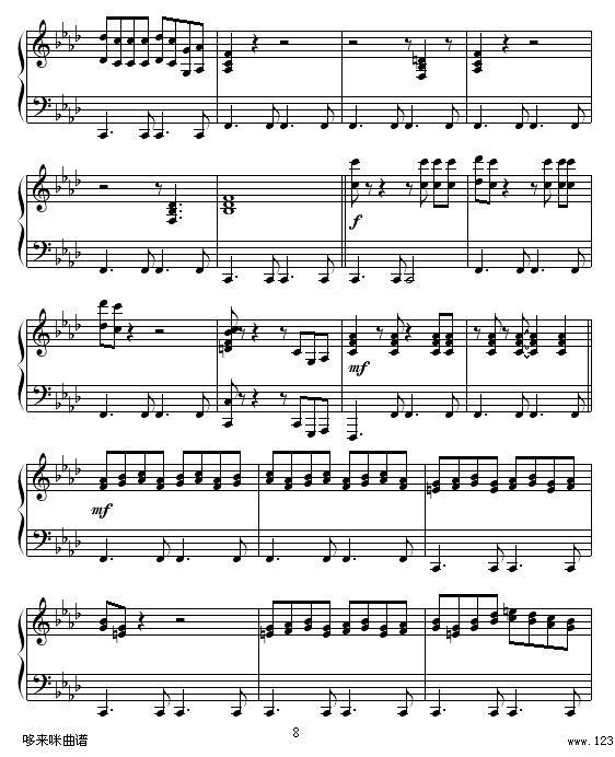 感伤的混合曲-克莱德曼钢琴曲谱（图8）