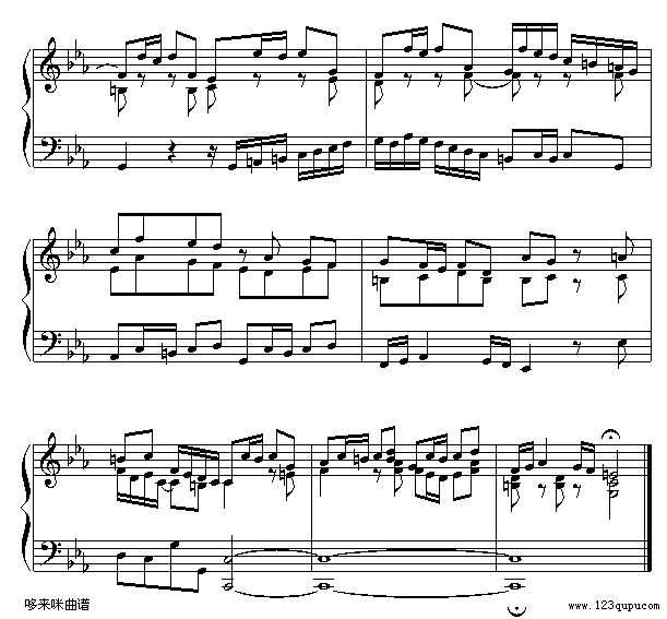 c小调赋格-巴赫钢琴曲谱（图4）