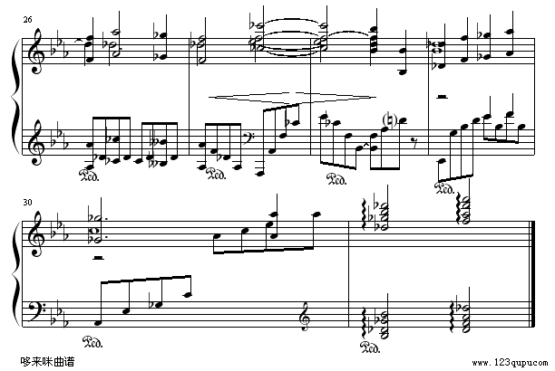 第二钢琴协奏曲第三乐章(部份)-拉赫玛尼诺夫钢琴曲谱（图3）