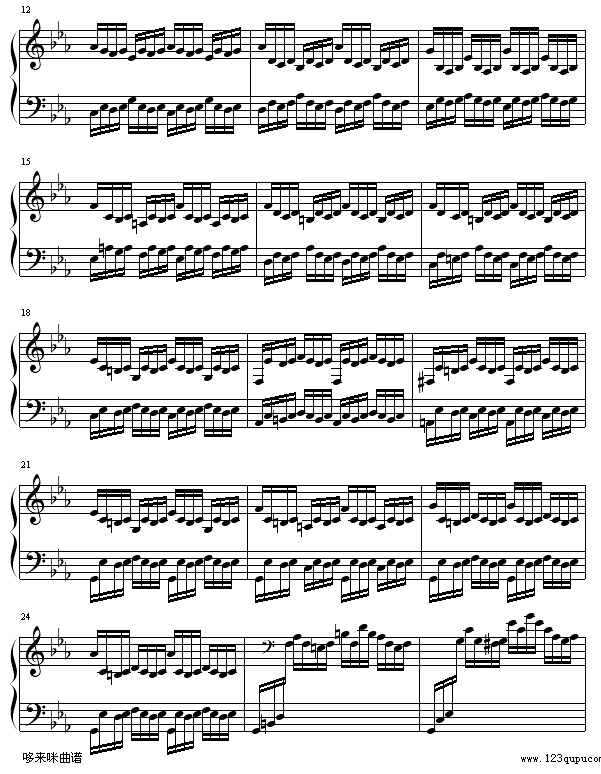 c小调前奏曲-巴赫钢琴曲谱（图2）