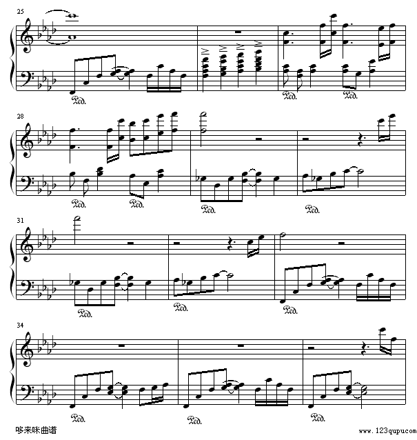 古寺晨光-Naoyuki Onda钢琴曲谱（图3）