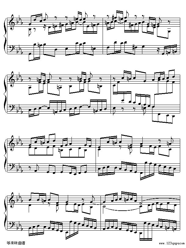 c小调赋格-巴赫钢琴曲谱（图3）