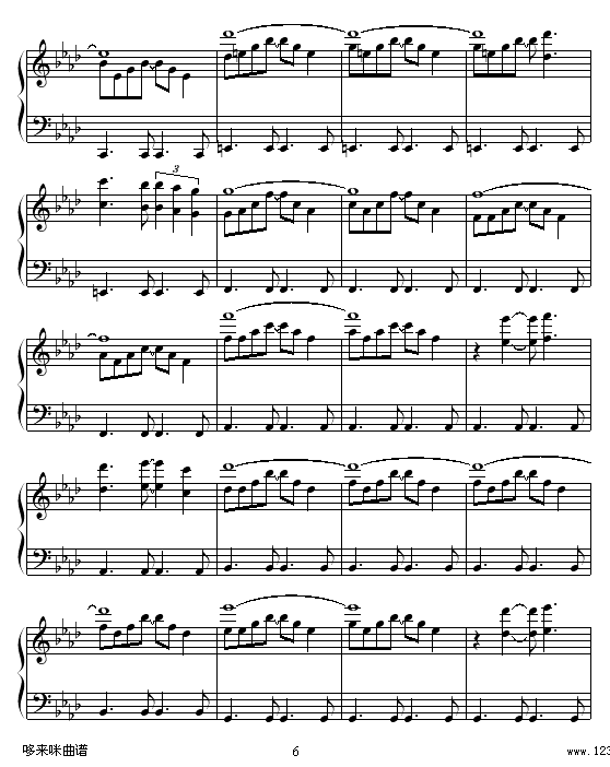 感伤的混合曲-克莱德曼钢琴曲谱（图6）