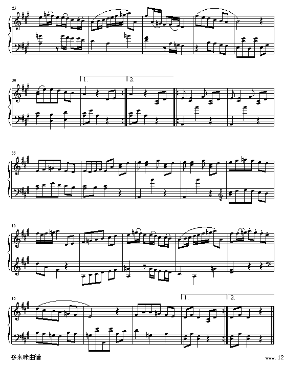 小步舞曲-波切里尼钢琴曲谱（图2）
